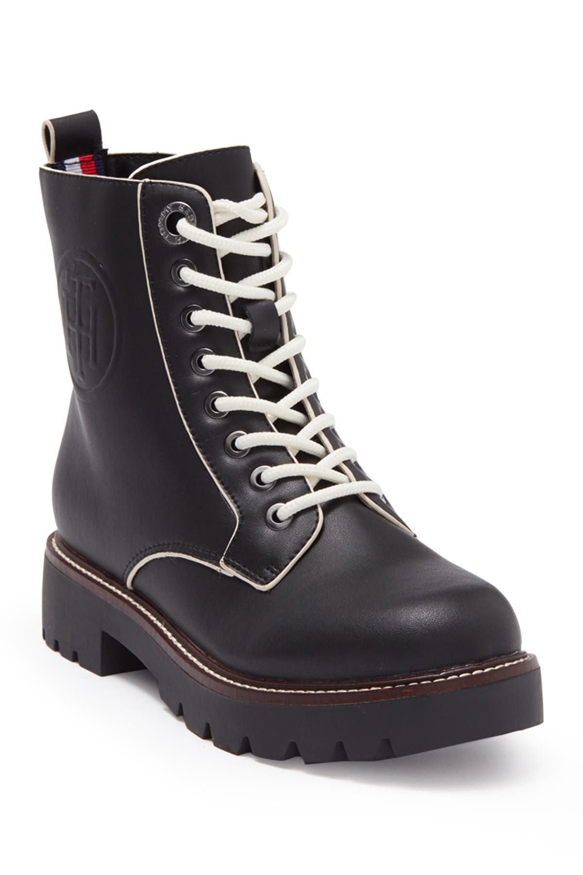 tommy hilfiger white combat boots