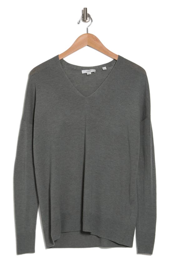 Vince Seamless V-neck Wool Blend Tunic In H Sage Flint