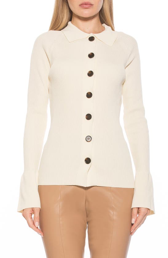 ALEXIA ADMOR BEATRICE BUTTON-DOWN LONG SLEEVE CARDIGAN
