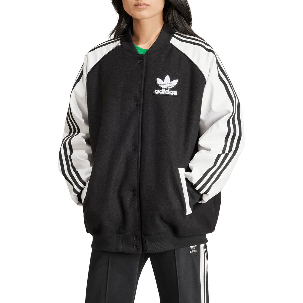 Adidas Originals Sst Bomber Jacket In White/black