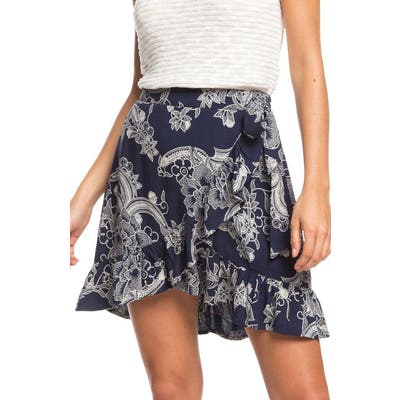 Roxy Faux Wrap Miniskirt, Blue