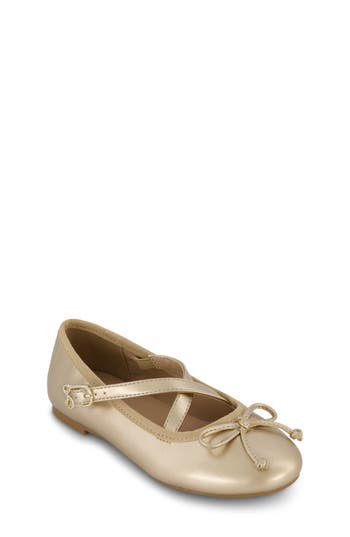 Shop Sam & Libby Kids' Candice Crossover Flat In Gold