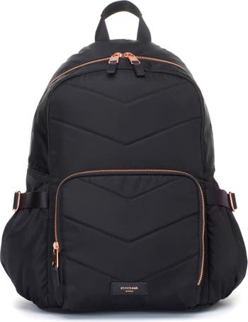 Modrn Nylon Convertible Diaper Bag Backpack, Black
