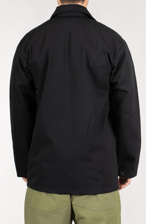 Shop Stan Ray Button-up Cotton Ripstop Work Jacket In Black Rip Stop