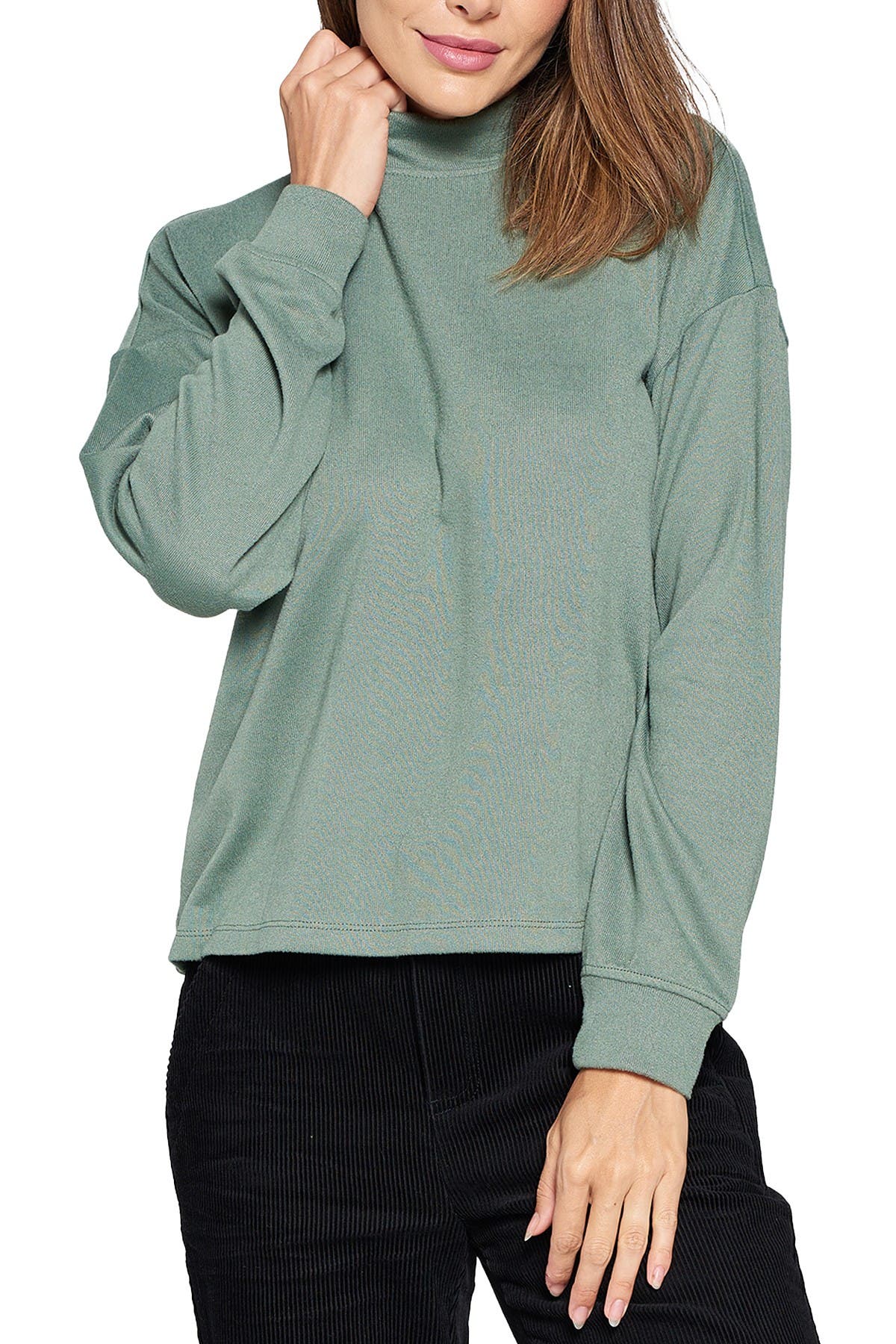 long sleeve mock neck sweater