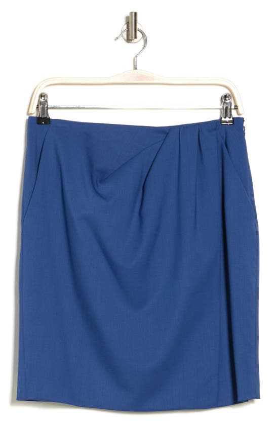 Shop Theory Wool Blend Pencil Skirt In Bluefin