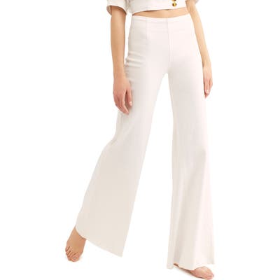Free People Wide Leg Flare Pants, White