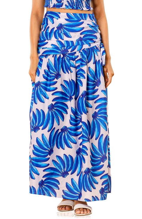 Banana Print Maxi Skirt