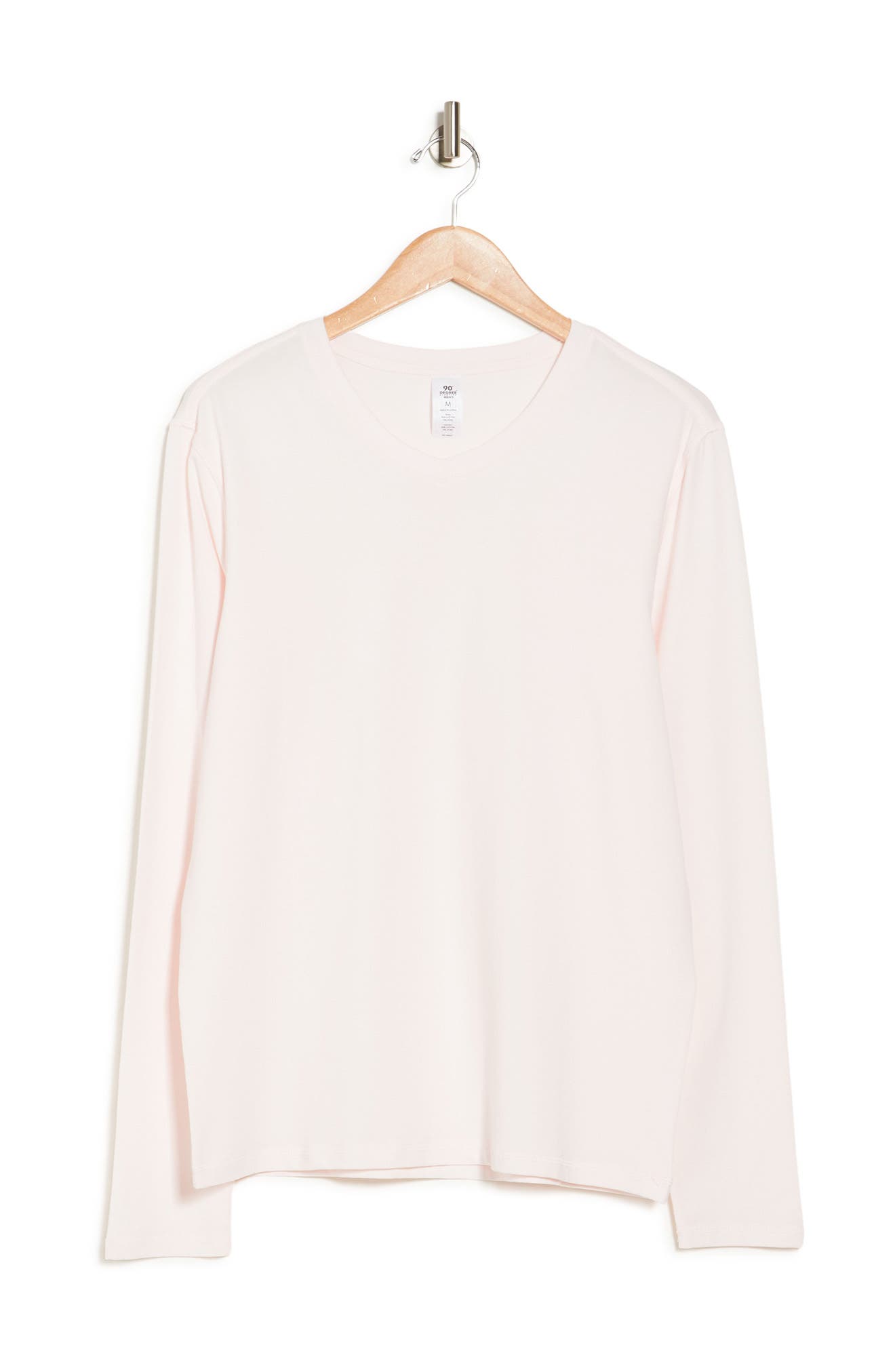 90 Degree By Reflex V-neck Long Sleeve T-shirt In Lt.pink