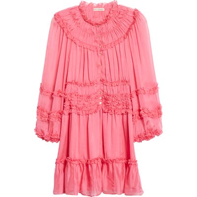 Ulla Johnson Abilene Ruffle Silk Dress, Pink