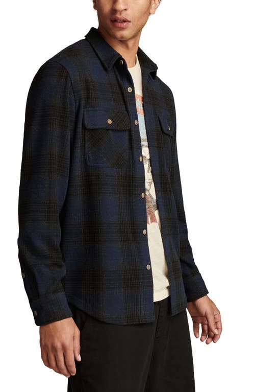 Lucky Brand Brushed Jersey Button-up Shirt In Blue Multi