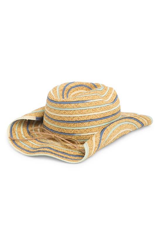 Shop Vince Camuto Straw Cowboy Hat In Blue Multi