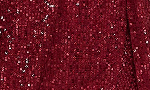 August Sky Sequin Long Sleeve Dress In Burgundy