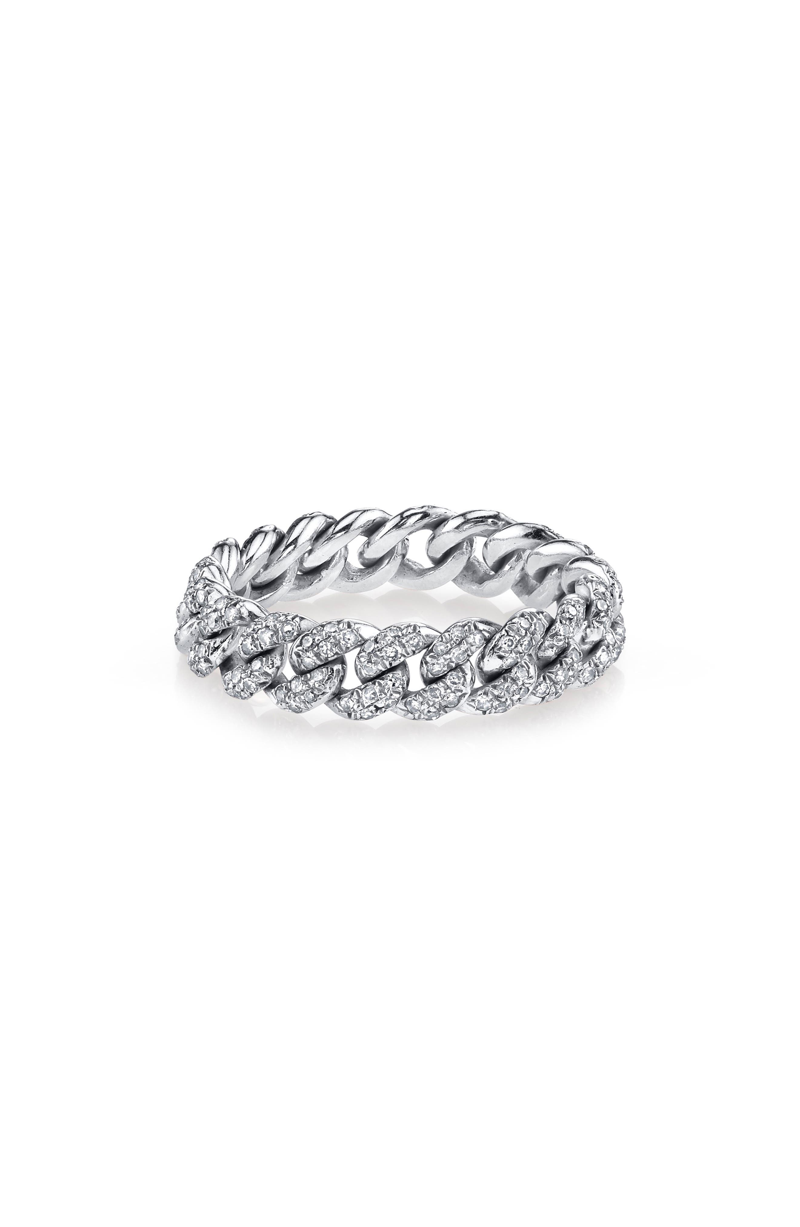 SHAY Pave Diamond Mini Link Ring at Nordstrom, Size 7 Us