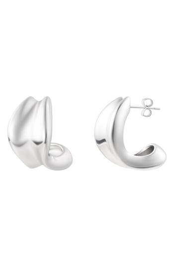 Adornia Sculpted Hoop Earrings In Silver