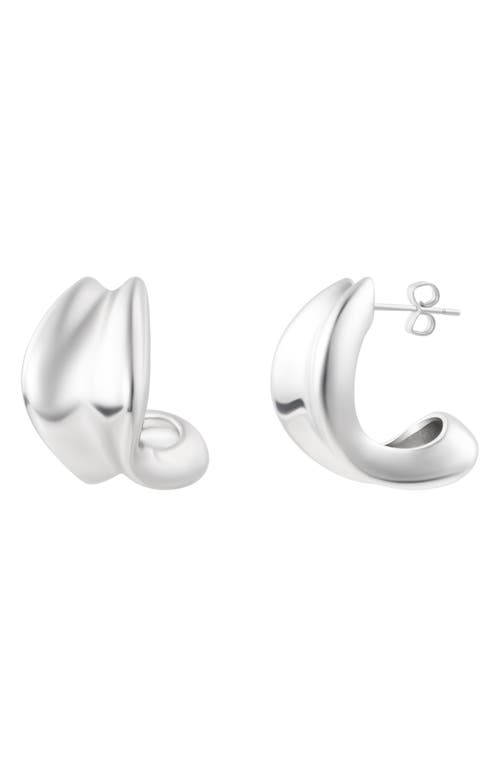 Adornia Sculpted Hoop Earrings In Silver
