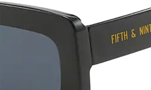 Shop Fifth & Ninth River 51mm Polarized Rectangular Sunglasses In Black/black