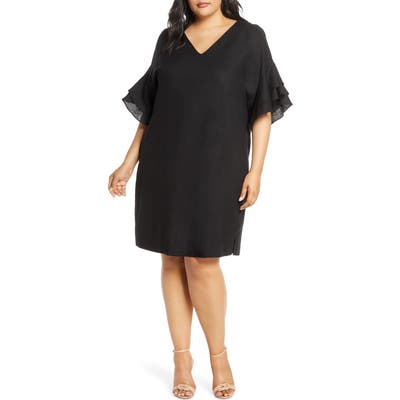 Plus Size Estelle Summer Breeze Shift Dress, Black
