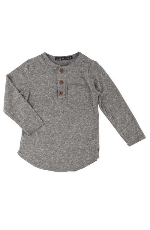 Miki Miette Buzz Long Sleeve Henley T-Shirt Heather Grey at Nordstrom,