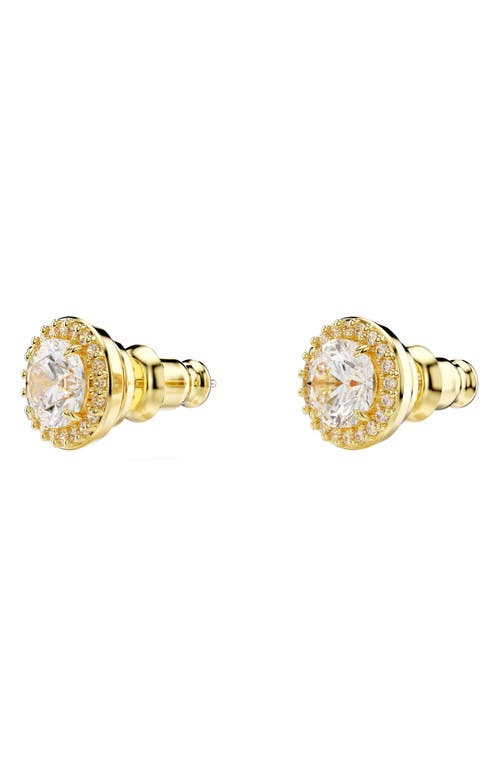 Shop Swarovski Una Crystal Stud Earrings In Gold