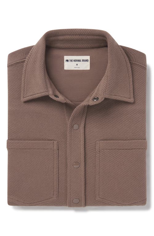The Normal Brand Texture Knit Button-up Shirt In Cedar
