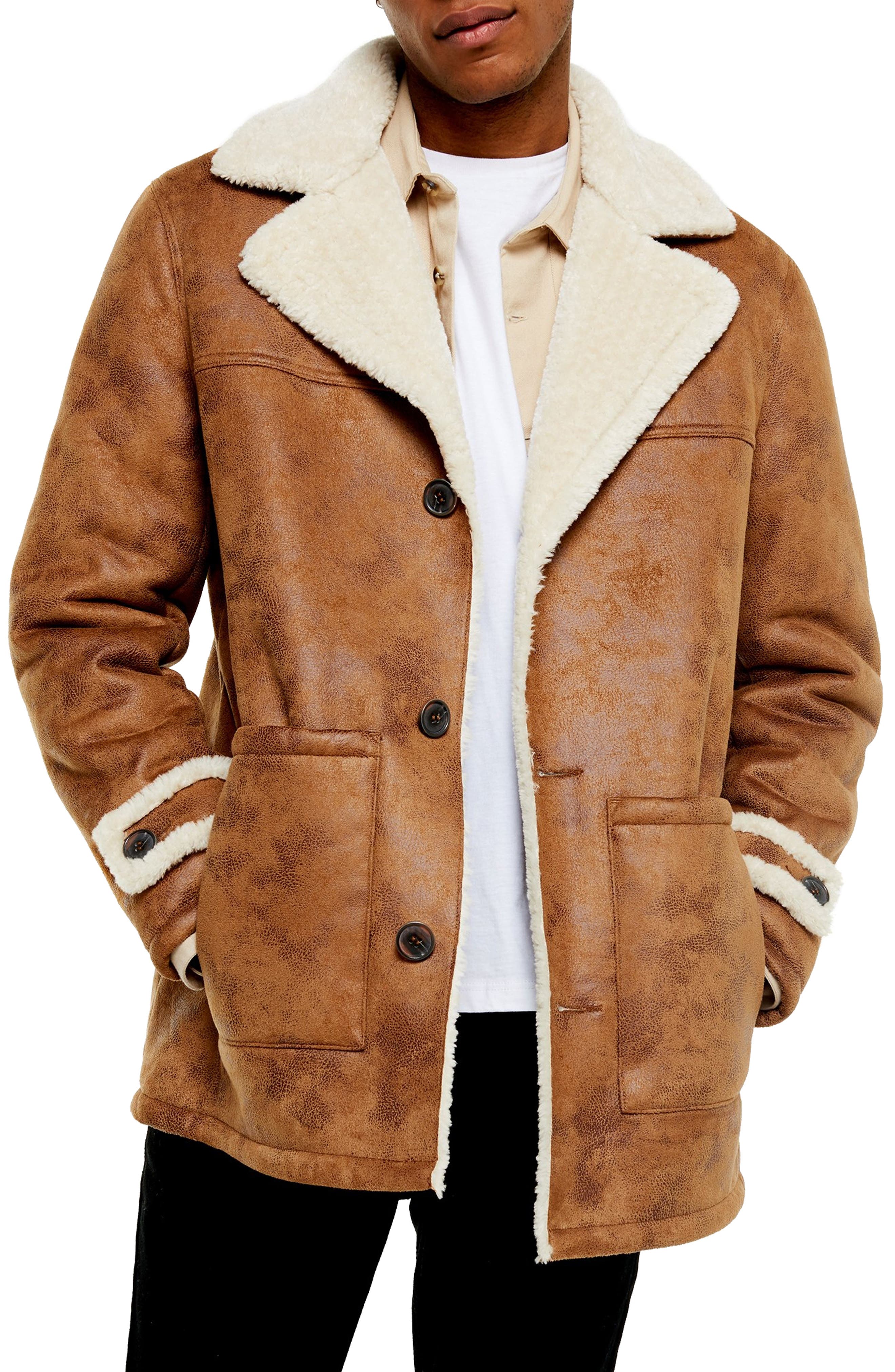 faux shearling lined coat