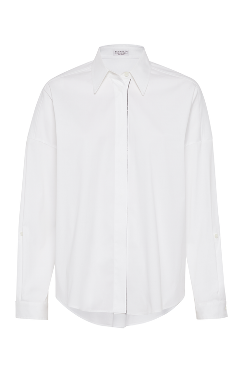 Brunello Cucinelli Poplin Shirt In White