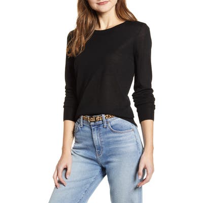 Halogen Crewneck Merino Wool Blend Sweater