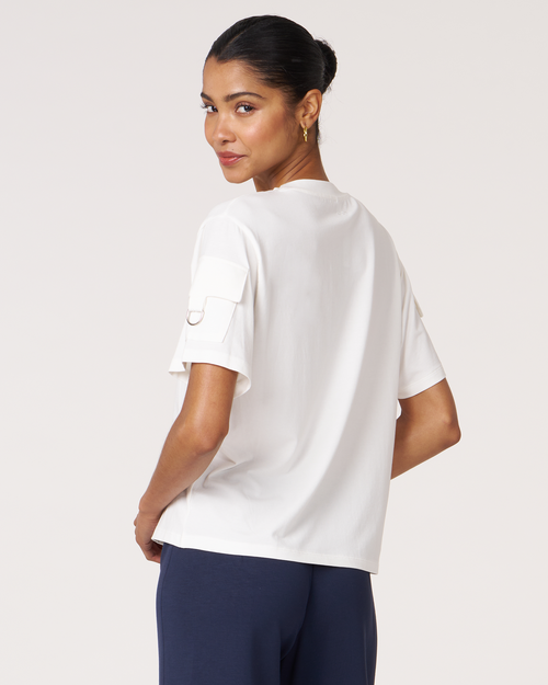 Shop Rebody Active Cargo Short Sleeve Top In White