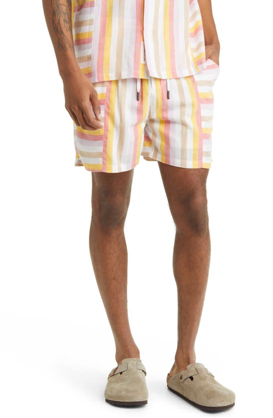 Shop Native Youth Mixed Stripe Shorts In White
