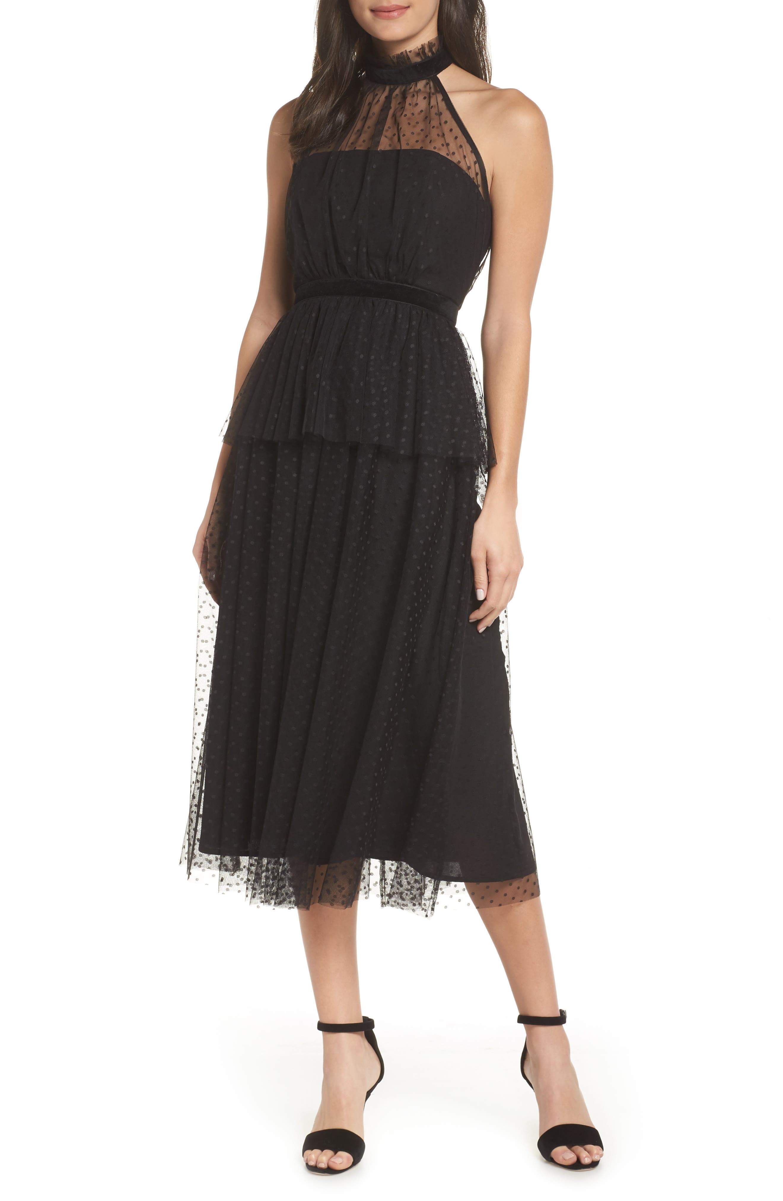 Avec Les Filles Tiered Tulle Dress