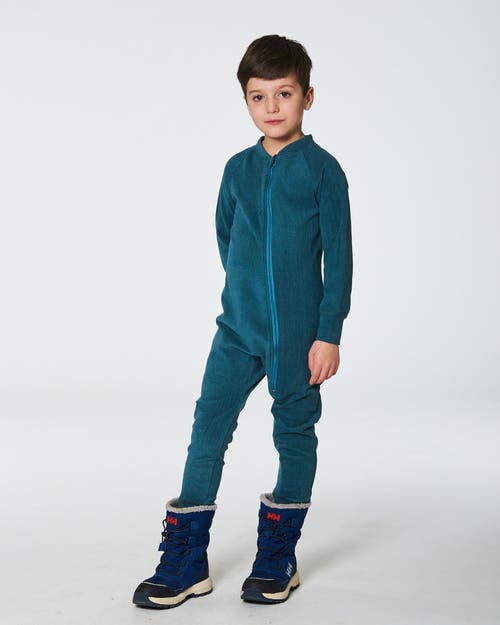 Shop Deux Par Deux Little Boy's One Piece Thermal Underwear Pine Green In Sea Pine