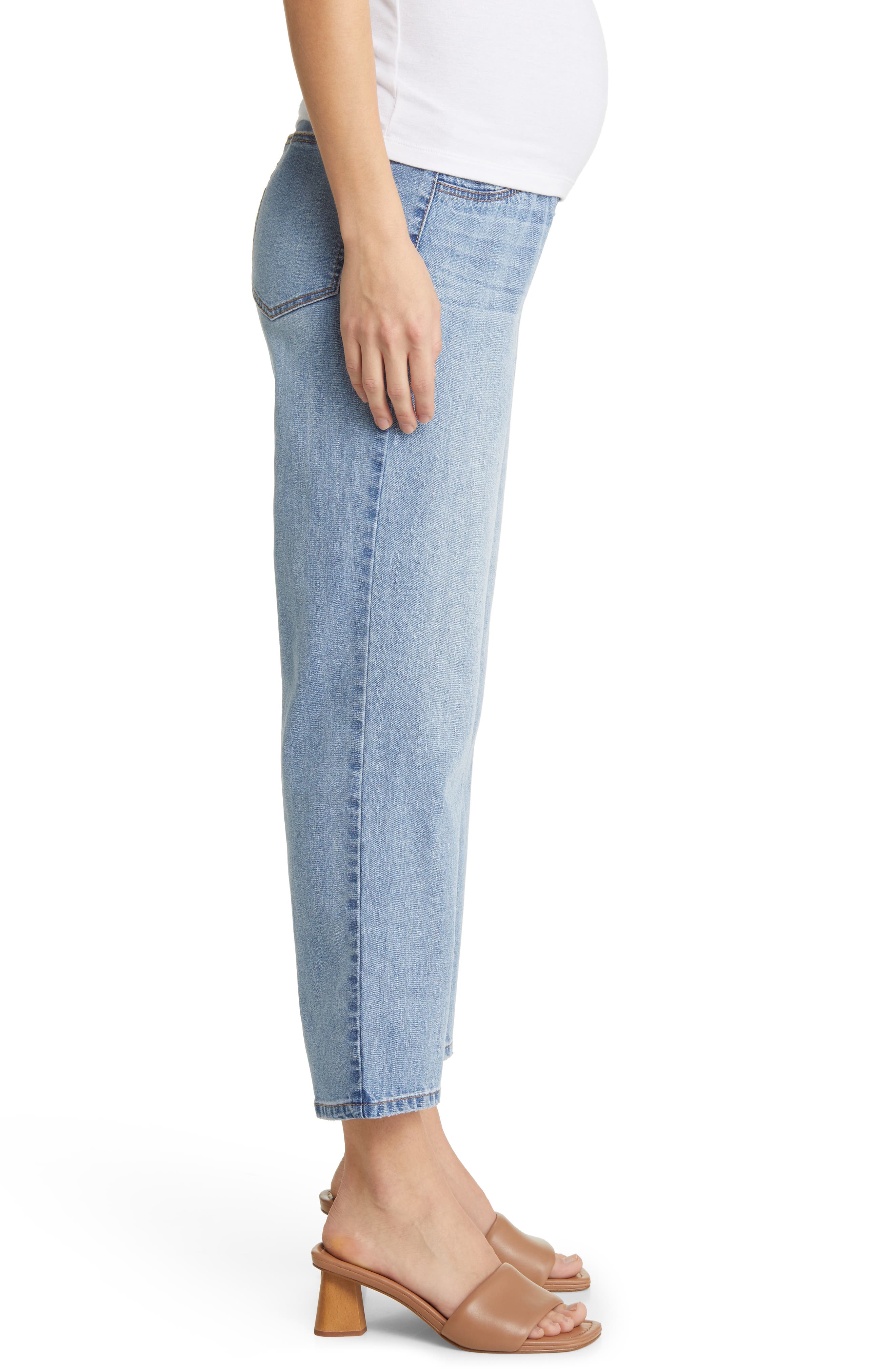 1822 Denim Over the Bump Dad Straight Leg Maternity Jeans Nordstrom