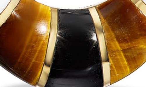 Orly Marcel Chunky Inlay Hoop Earrings In Black/yellow Gold Multi