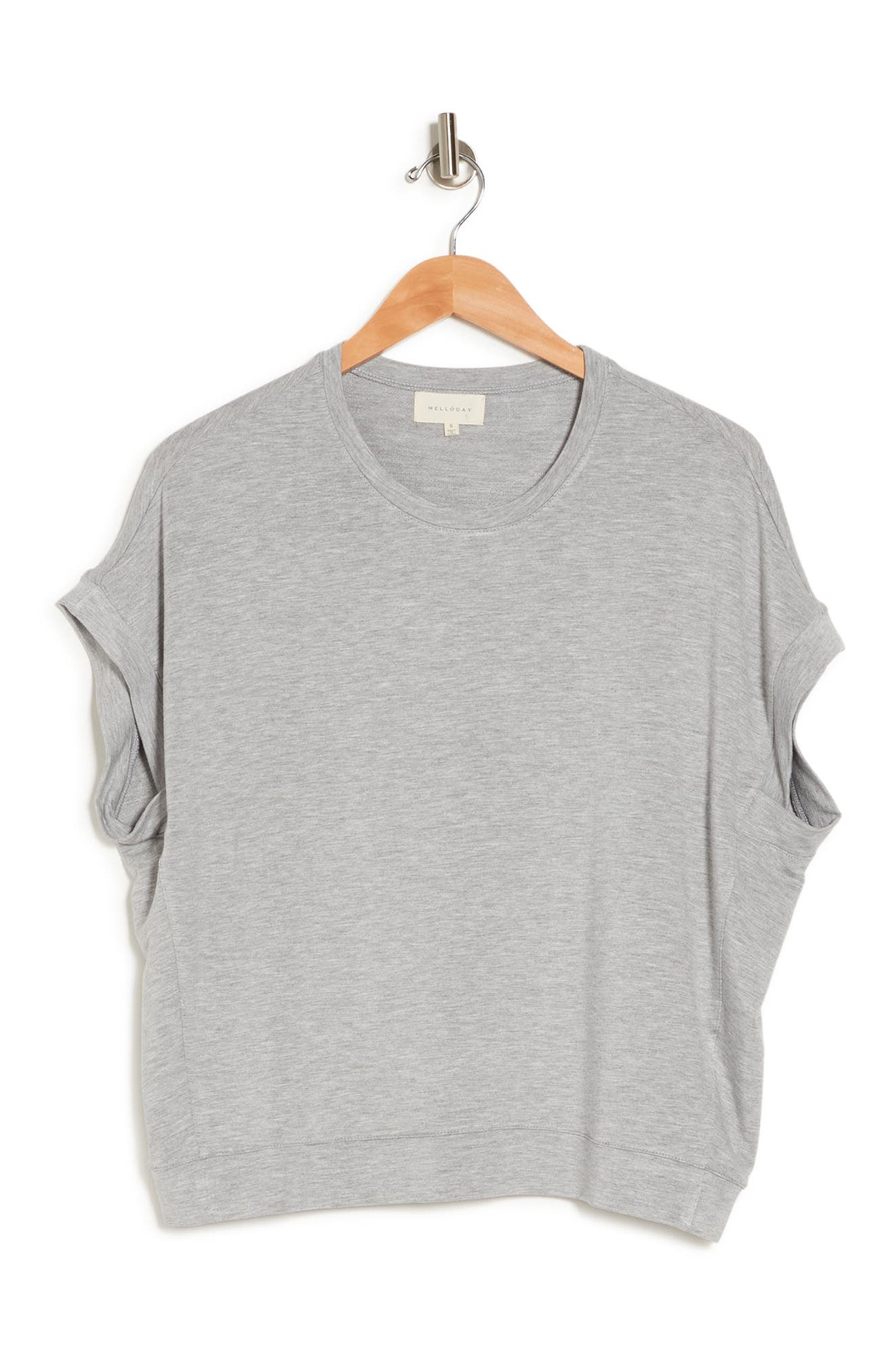 Melloday Solid Boxy Top In H Grey