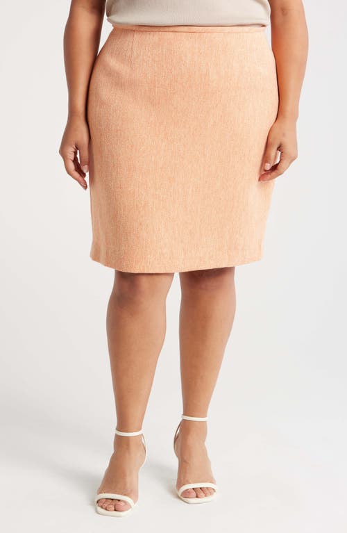 Shop Tahari Asl Summertime Tweed Pencil Skirt In Salmon