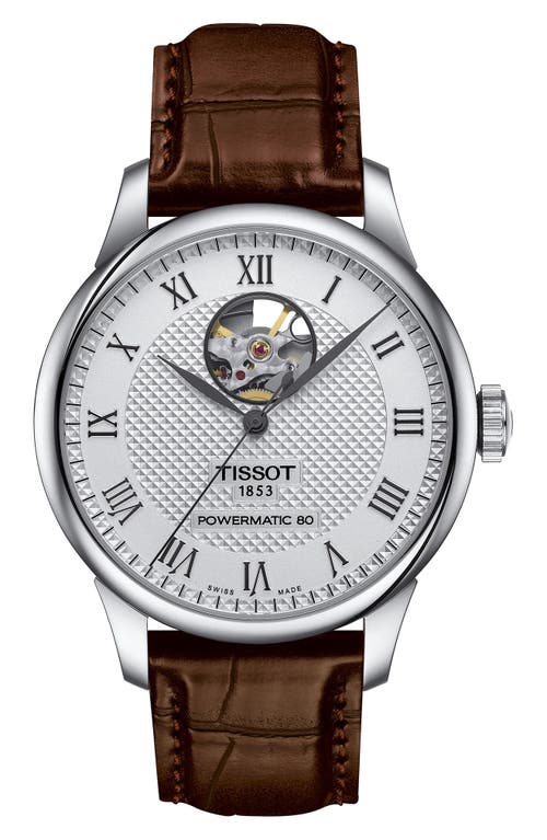 Tissot Le Locle Powermatic 80 Leather Strap Watch, 39mm in Brown at Nordstrom, Size 39 Mm