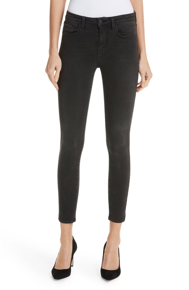 L'AGENCE Margot Crop Skinny Jeans (Dark Graphite) | Nordstrom