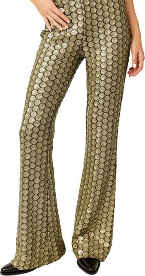 Free People Women's Wilder Days Sequins Flare Pants