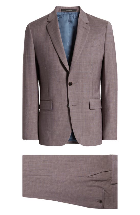 Shop Paul Smith Tailored Fit Check Wool Suit In Mauve