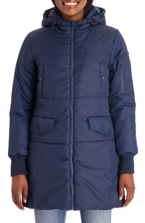 3-in-1 Hooded Maternity Puffer Jacket in Navy