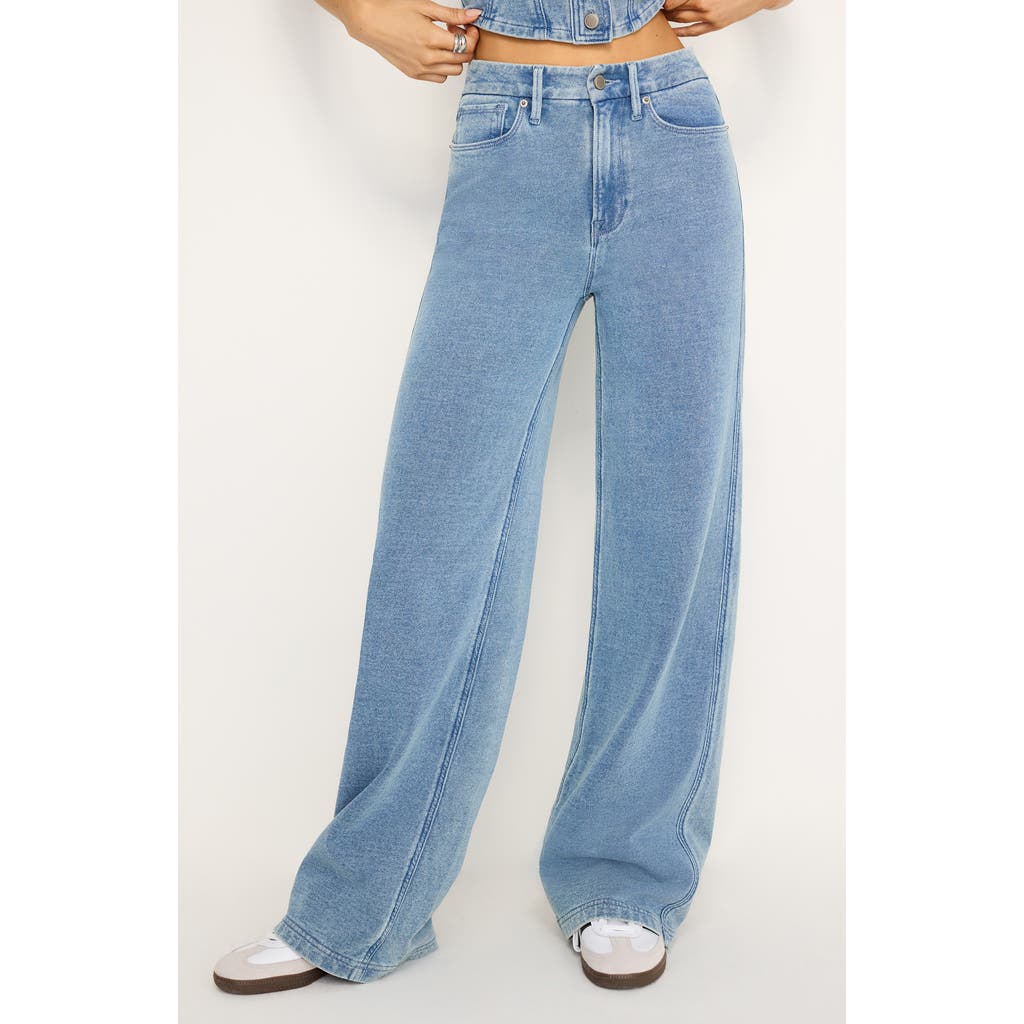 Shop Good American Jeanius Good Skate Cotton Pants In Indigo586
