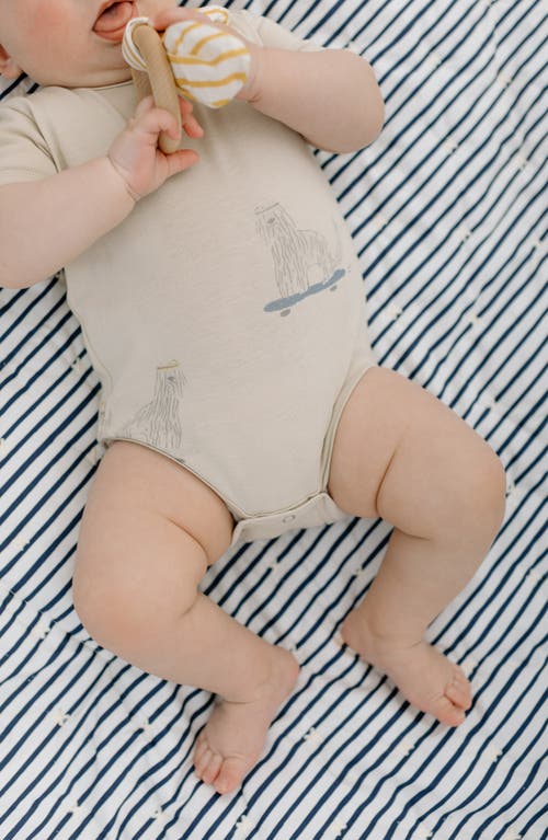 Shop Pehr Print Organic Cotton Bodysuit In Tail Spin