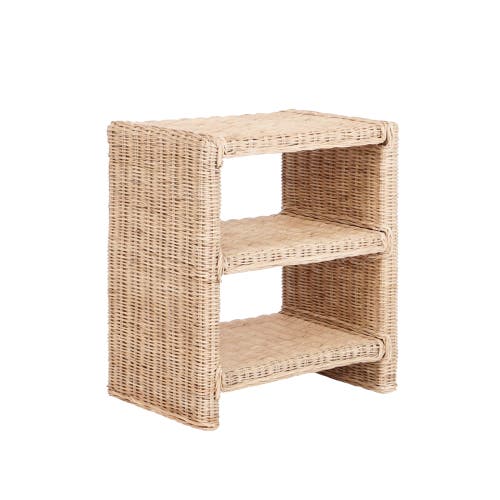 JONATHAN Y JONATHAN Y PRAERIE COASTAL BOHEMIAN RATTAN/WOOD 3 TIER END TABLE 
