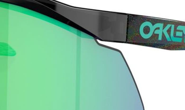 Oakley Hydra 37mm Prizm™ Semirimless Wrap Shield Sunglasses In Shiny Black
