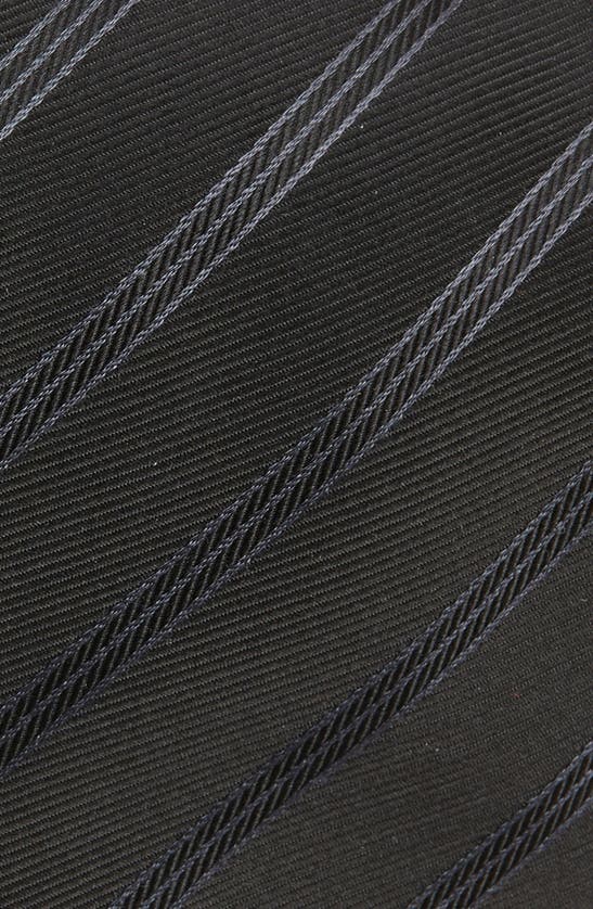 Shop Duchamp Stripe Silk Tie In Black