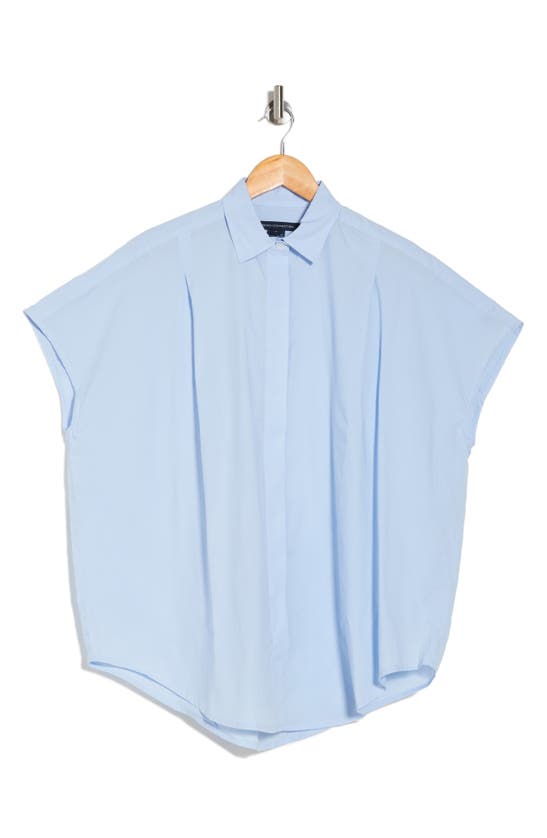 Shop French Connection Cele Rhodes Cotton Poplin Shirt In Chalky Sky Blue