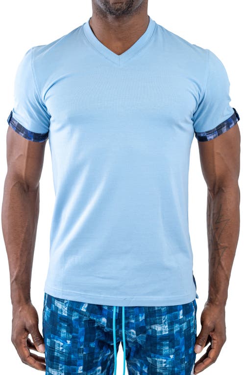 Maceoo Vivaldi V-Neck T-Shirt Blue at Nordstrom,