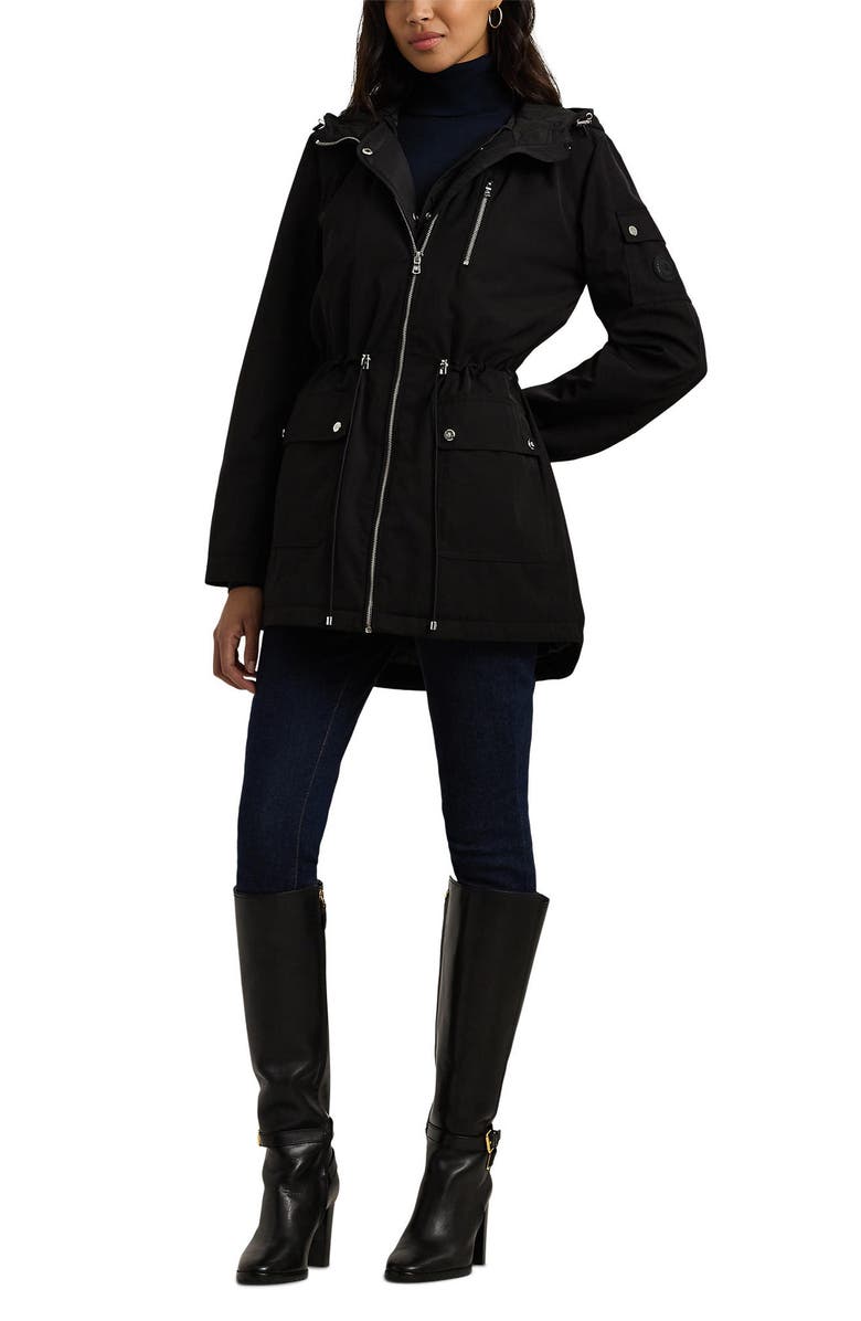 Lauren Ralph Lauren Raincoat with Hood & Removable Quilted Bib | Nordstrom