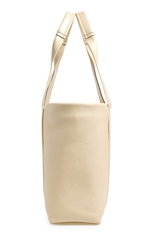 Chloé Logo Embossed Open Top Tote Bag In 24q Sweet Beige